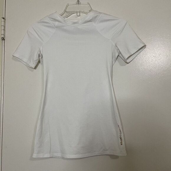 Tommie Copper Pro Grade Short Sleeve Shoulder Upper Back Pain White Shirt Small - Picture 1 of 5